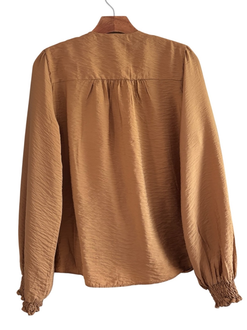 Anthropologie Mustard Wrap Blouse - Picture 6 of 8